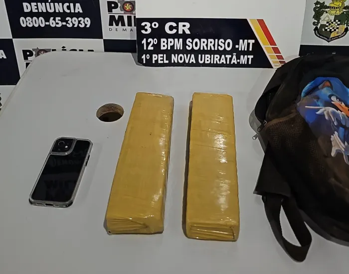 Polícia Militar prende homem faccionado com três quilos de maconha em Nova Ubiratã