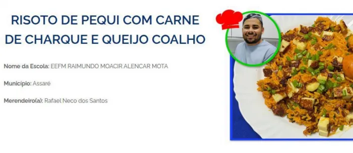 Rede estadual tem escola vencedora do concurso Melhores Receitas da Alimentação Escolar