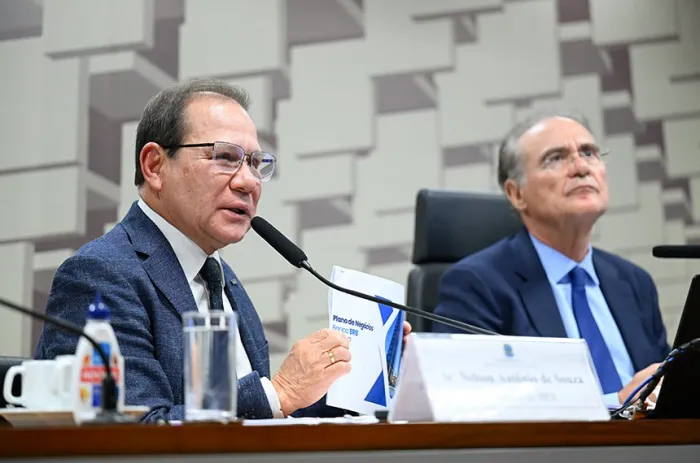 Nelson Antônio de Souza durante sua exposição na CAE - Foto: Edilson Rodrigues/Agência Senado