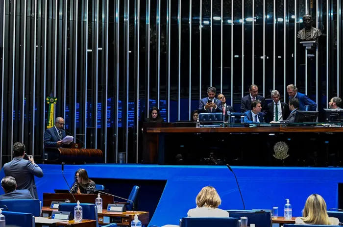 O senador Paim durante a leitura do parecer no Plenário - Foto: Waldemir Barreto/Agência Senado