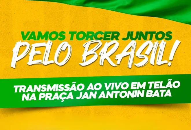 Praça Jan Antonin Bata receberá transmissão dos jogos do Brasil na Copa do Mundo