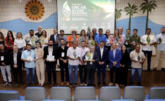 Foram premiados os municípios com melhor desempenho no ICMS Ecológico 2025 - Foto: Marcel de Paula/Governo do Tocantins