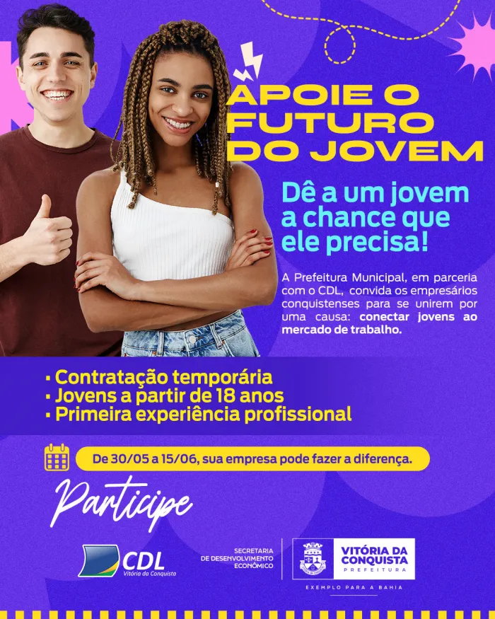 Com histórico de efetivações e vagas abertas, campanha “Apoie o Futuro de um Jovem” segue com inscrições abertas