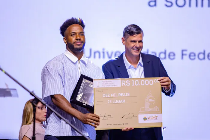 Secretário de Comunicação, Coronel Henrique Santos, destaca a premiação e reconhecimento do Troféu ParlamentoFoto: GILBERTO LEITE/SECRETARIA DE COMUNICAÇÃO SOCIAL