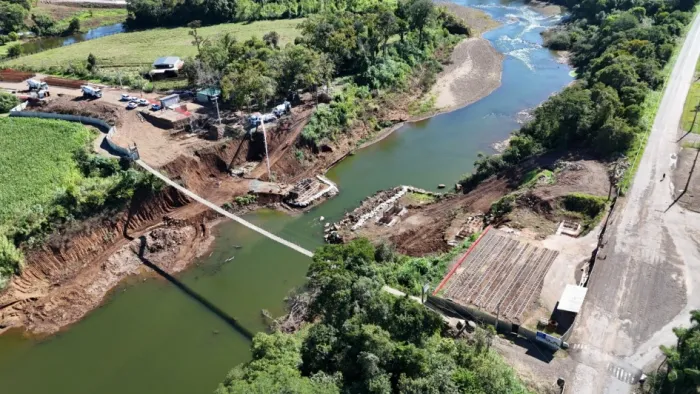 No Vale do Caí, começaram as obras para construção da nova ponte sobre o Rio Caí, na VRS-843, no município de Feliz -Foto: Ascom Daer