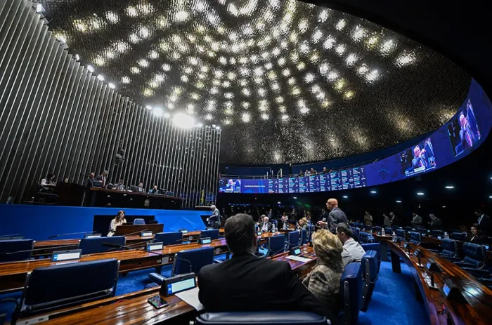 O Plenário do Senado durante as votações desta terça-feira - Foto: Carlos Moura/Agência Senado
