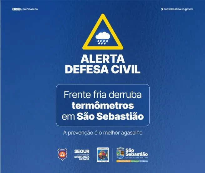 Defesa Civil alerta para queda de temperatura e orienta cuidados com crianças, idosos e animais de estimação