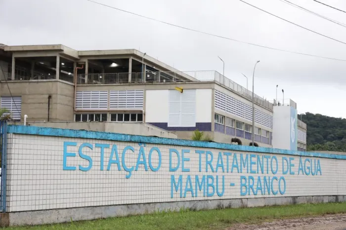 Sistema Mambu-Branco amplia em 20 milhões de litros a capacidade de armazenamento de água tratada da Baixada Santista. Foto: Governo do Estado de SP