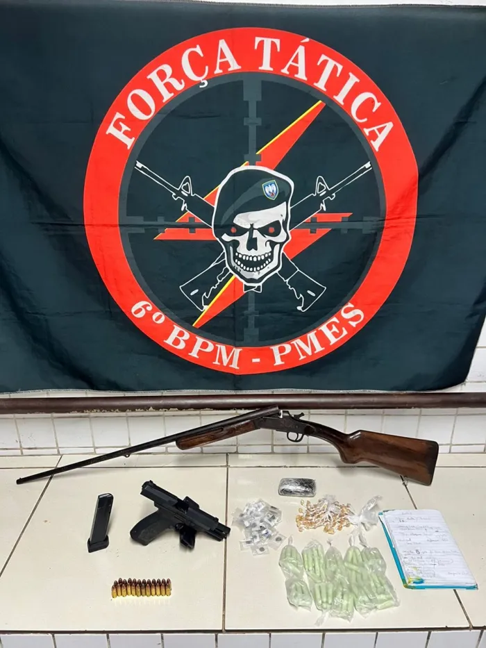 Força tática apreende armas, munições e drogas em ações na Serra