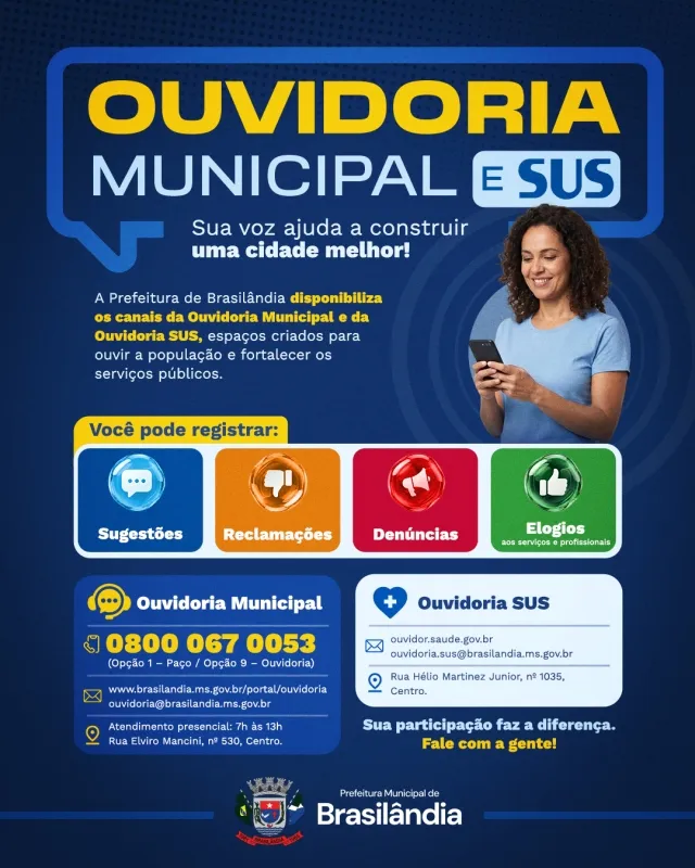 Ouvidoria Municipal e Ouvidoria SUS: canais abertos para a população de Brasilândia