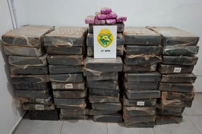 PMPR apreende 759,4 quilos de maconha em caminhonete em São Mateus do Sul
