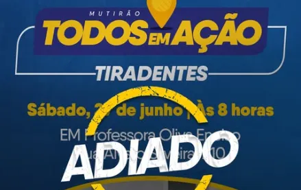 Mutirão Todos em Ação é adiado devido às baixas temperaturas
