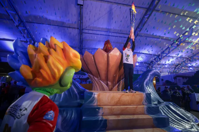 Praia Grande apresenta mascote e realiza homenagens na abertura dos Jogos Regionais
