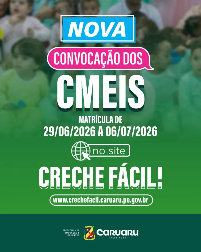 Secretaria de Educação de Caruaru divulga novas vagas para CMEIs municipais