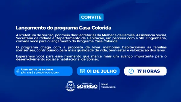 Foto: Reprodução/Prefeitura de Sorriso - MT