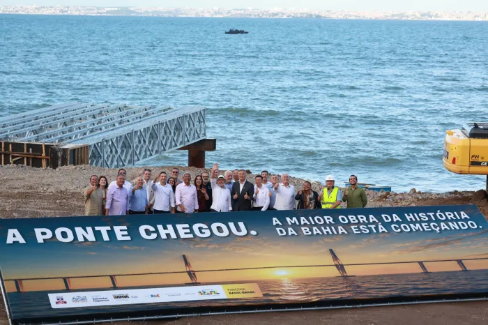 Lula e Jerônimo participam de ato simbólico para cravação da primeira estaca da Ponte Salvador–Ilha de Itaparica