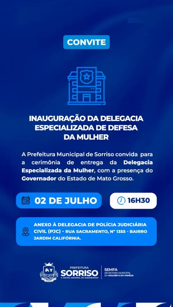 Foto: Reprodução/Prefeitura de Sorriso - MT