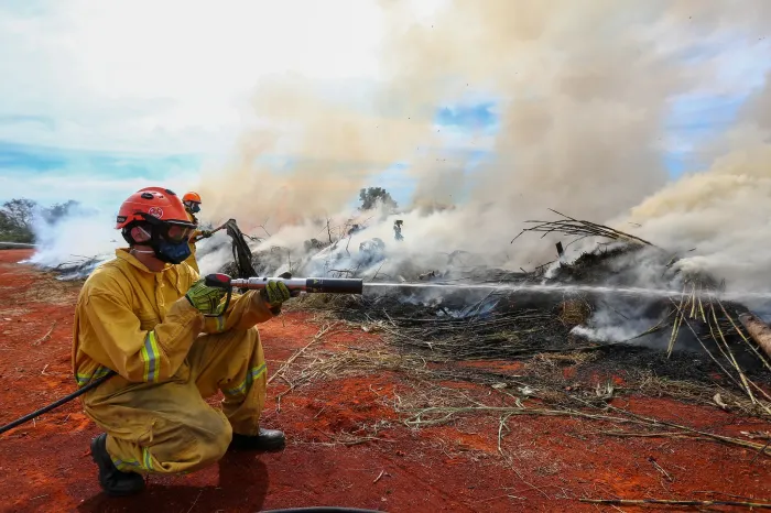 O uso do fogo para limpeza de terrenos precisa de autorização formal da CETESB. Foto: Divulgação/Governo de SP