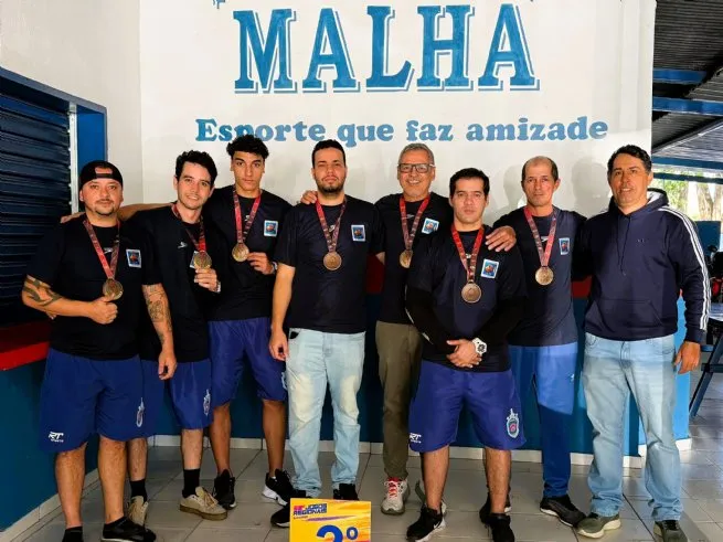 Equipe masculina de malha de São Sebastião conquista medalha de bronze nos Jogos Regionais