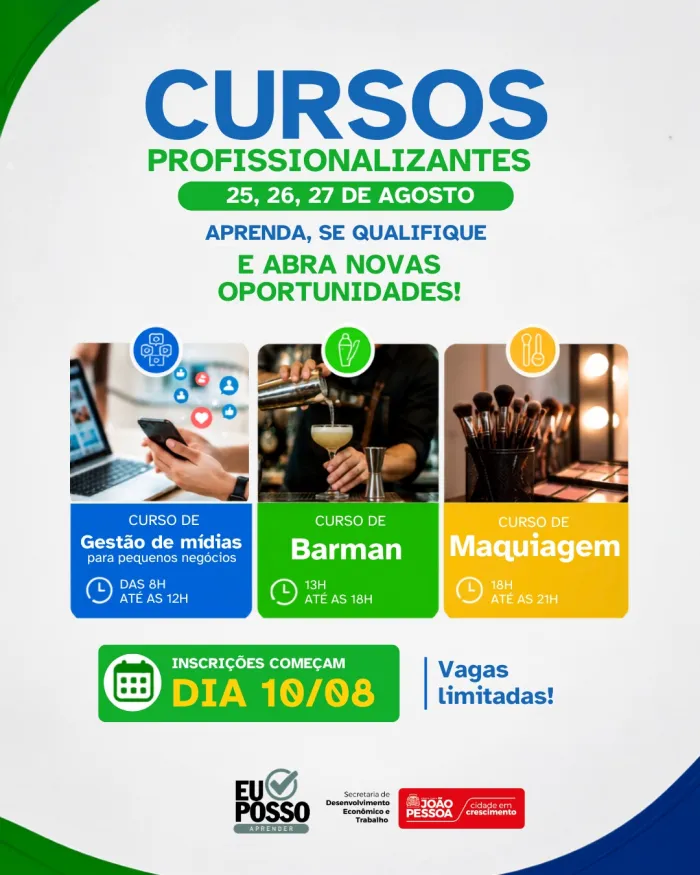 Sedest abre inscrições para novos cursos do ‘Eu Posso Aprender’, a partir do dia 10 de agosto