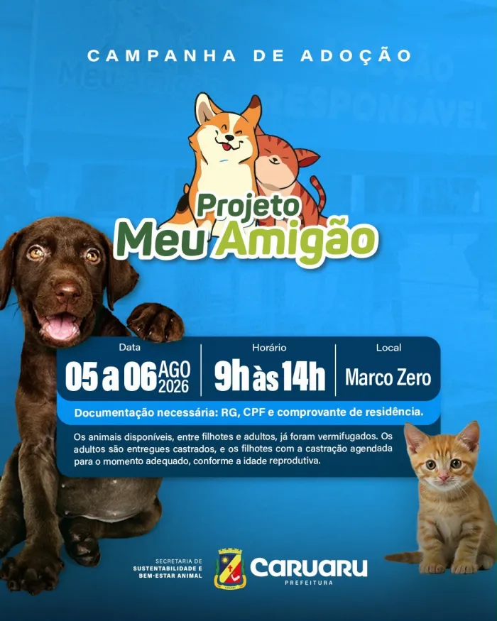 Prefeitura de Caruaru promove nova edição do projeto “Meu Amigão” nos dias 5 e 6 de agosto