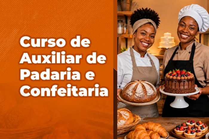 Inscrições para o curso gratuito de Auxiliar de Padaria e Confeitaria seguem até 10 de agosto