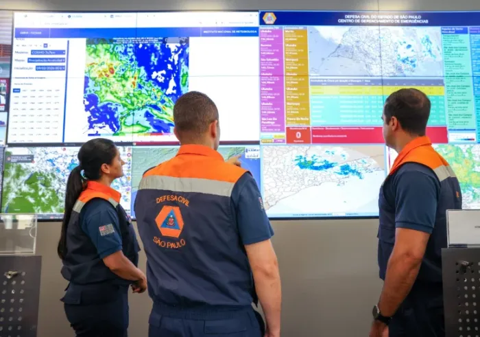 O Centro de Gerenciamento de Emergências (CGE) prevê ventos moderados no estado de São Paulo a partir da tarde desta quinta-feira (6) e rajadas fortes entre sexta-feira (7) e sábado (8), que podem chegar a 100 km/h Foto: Divulgação/Governo de SP