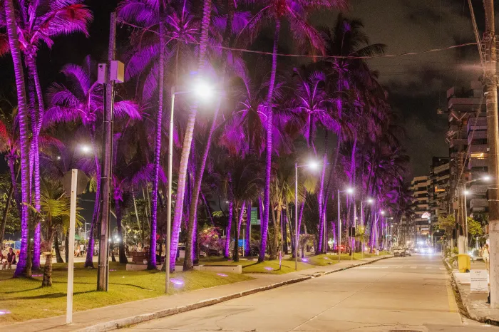Maceió ganha iluminação lilás em apoio à conscientização e combate à violência contra a mulher