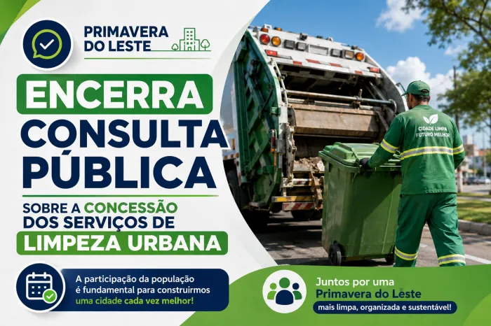 Primavera do Leste encerra consulta pública sobre concessão dos serviços de limpeza urbana