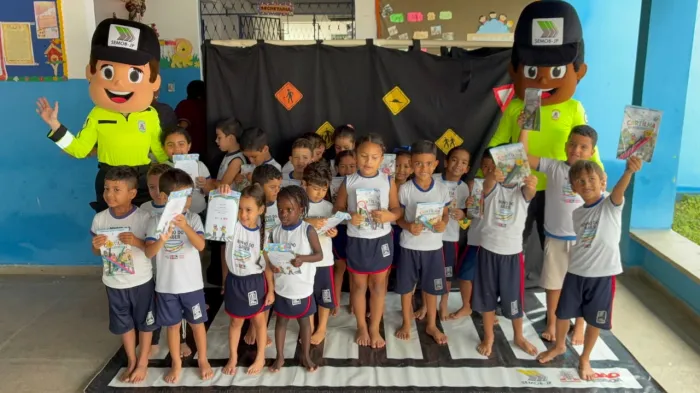 Semob-JP leva educação para o trânsito de forma lúdica aos alunos dos Ninhos do Saber de João Pessoa