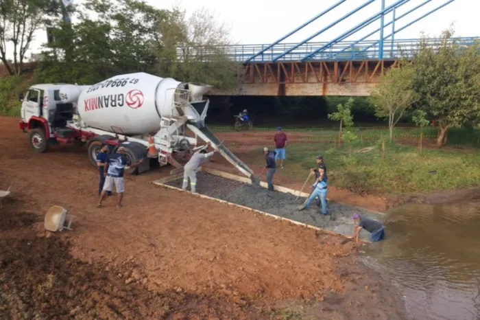 Conclusão da concretagem garante rampa náutica em Fátima do Sul