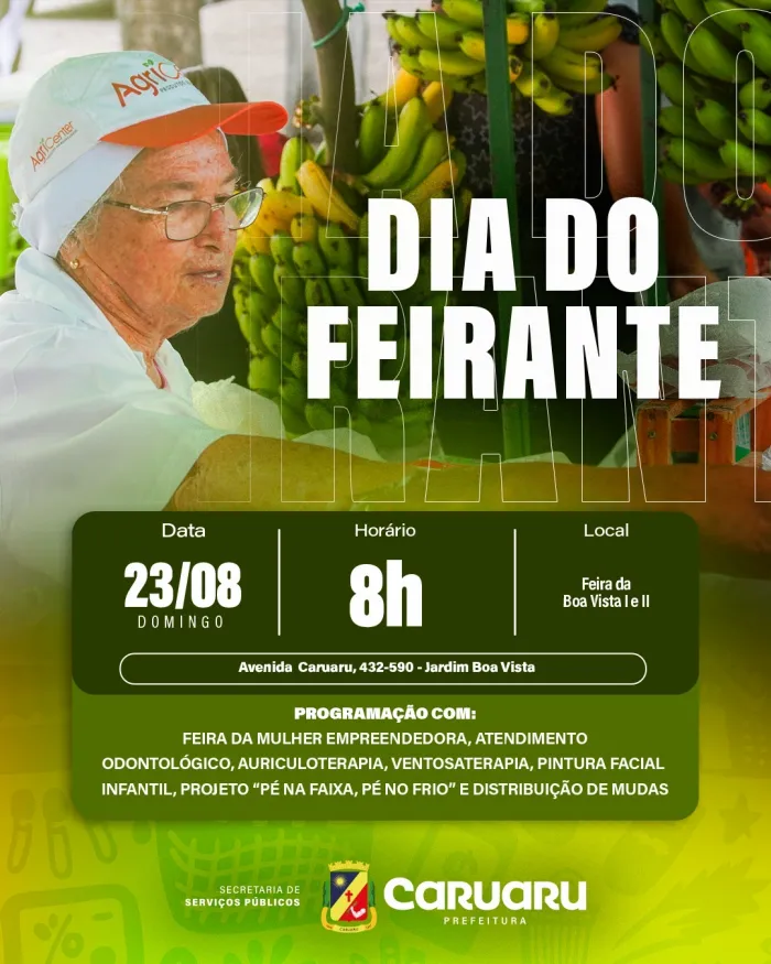 Secretaria de Serviços Públicos de Caruaru promove programação especial de Dia do Feirante na Feira da Boa Vista