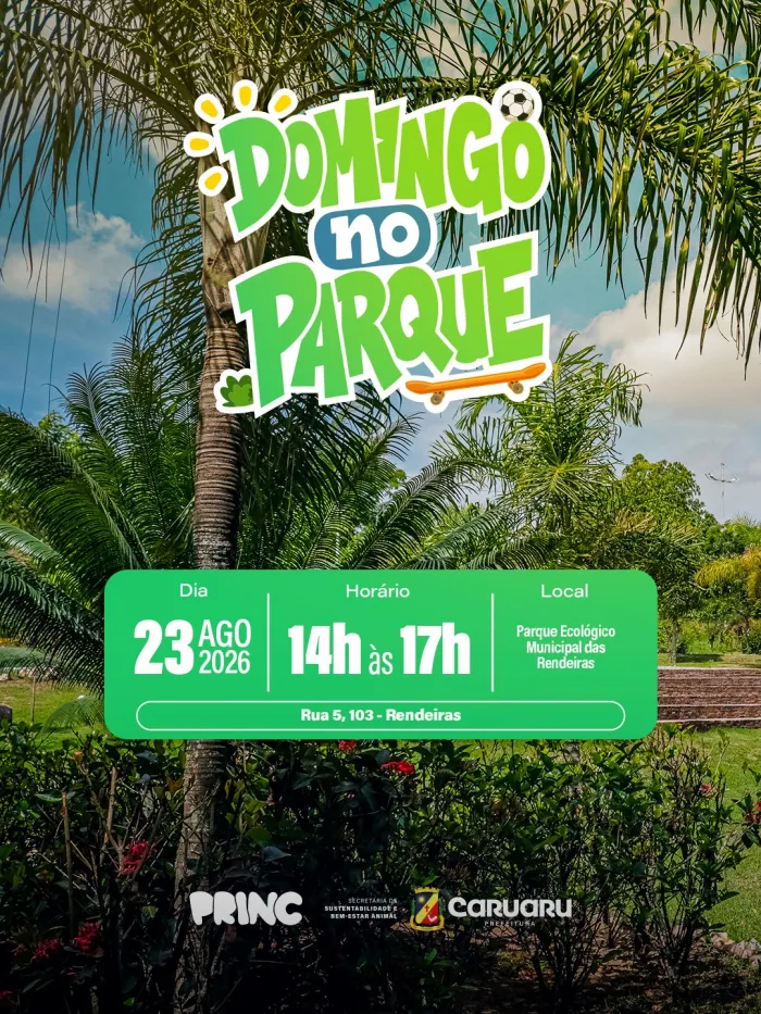 Prefeitura de Caruaru promove Domingo no Parque com programação gratuita no Parque Ambiental das Rendeiras