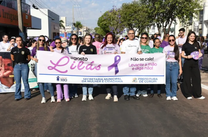 Prefeitura de Gurupi promove Caminhada do Agosto Lilás para conscientizar sobre o combate à violência contra as mulheres