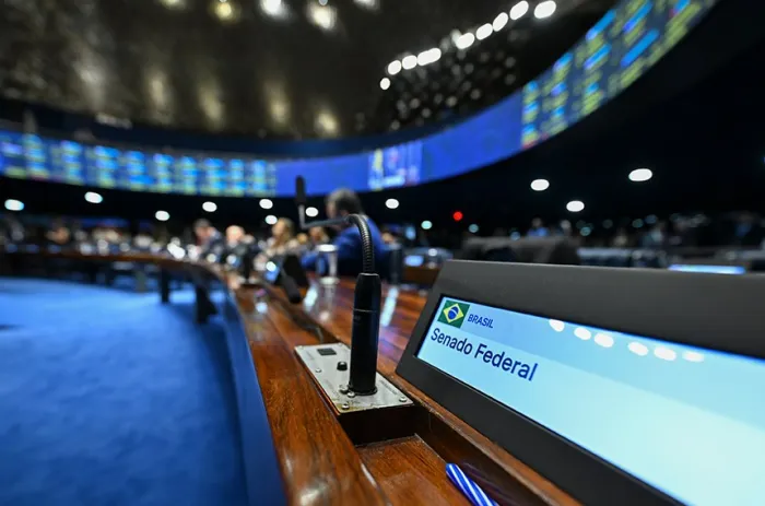 O Plenário do Senado durante a sessão que aprovou o texto - Foto: Carlos Moura/Agência Senado