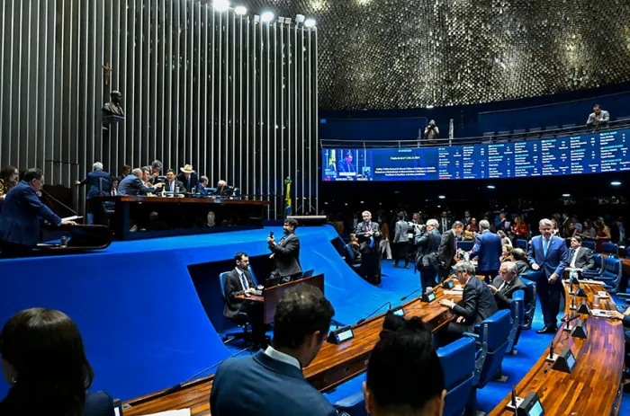O Plenário durante a sessão desta quarta-feira - Foto: Waldemir Barreto/Agência Senado