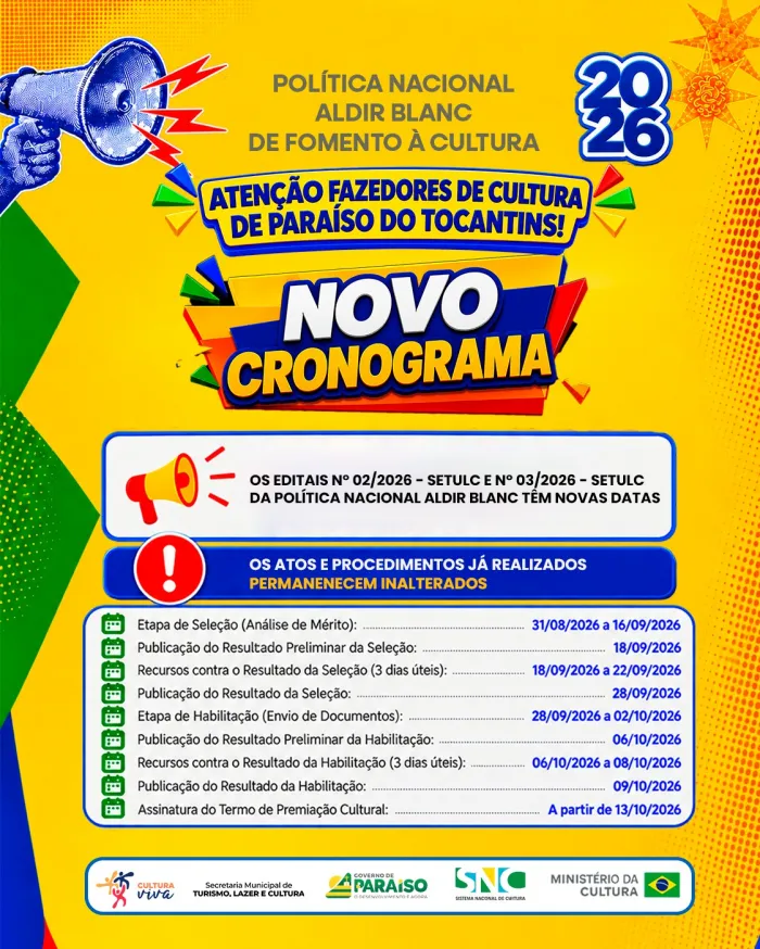 Foto: Reprodução/Prefeitura de Paraíso - TO