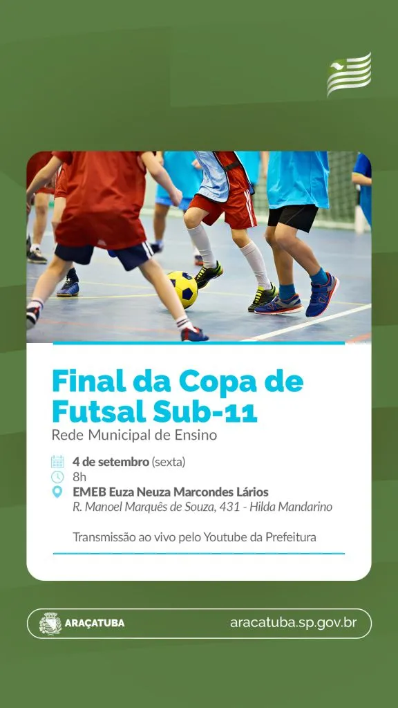 XIV Copa de Futsal Sub-11 terá decisão nesta sexta-feira com transmissão ao vivo