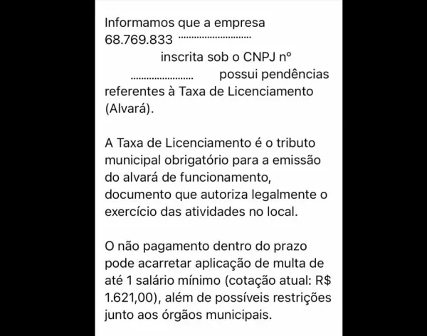 Golpistas enviam mensagens falsas sobre supostas pendências a empreendedores de Sorriso