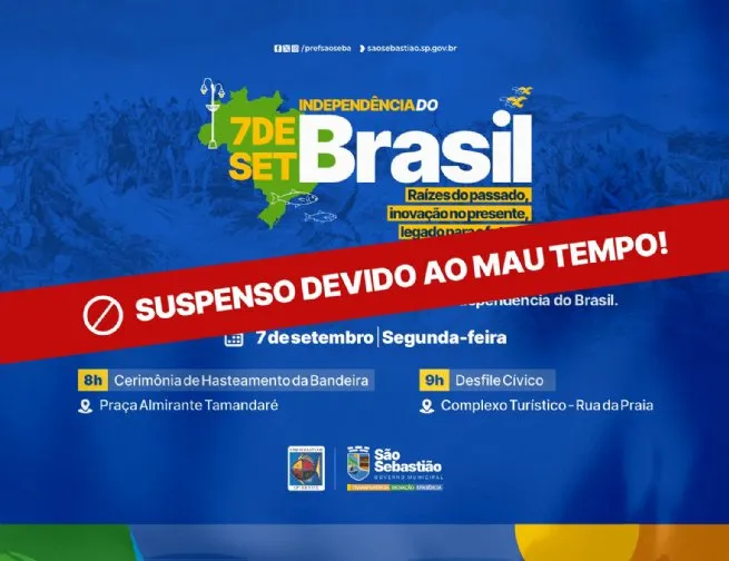 NOTA OFICIAL – SUSPENSÃO DA PROGRAMAÇÃO CÍVICA DE 7 DE SETEMBRO