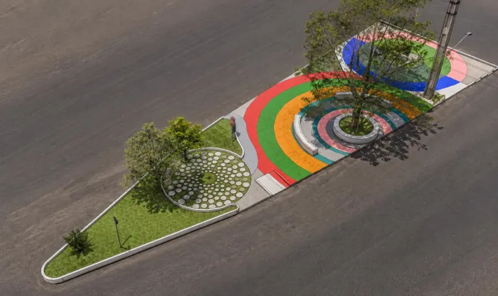 Pocket Park Jacaré vai levar mais áreas verdes, mobiliário urbano e uma solução sustentável de drenagem para a esquina das ruas Algodoeiro e Abacateiro