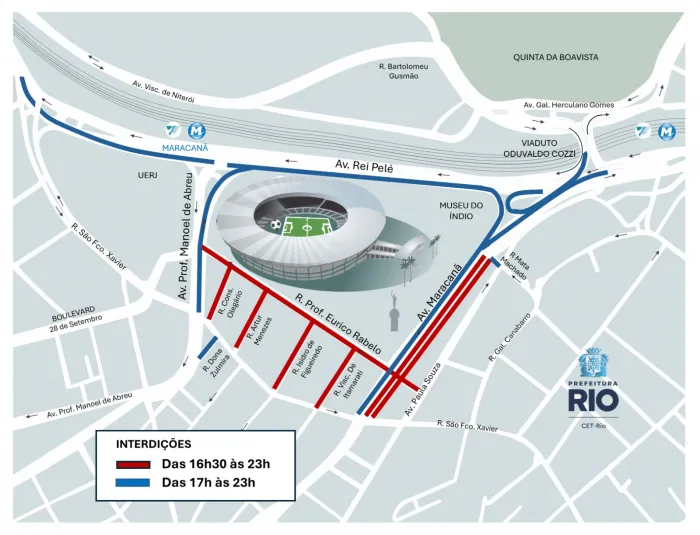 CET-Rio realiza operação especial de trânsito para Fluminense x Atlético Platense, no Maracanã