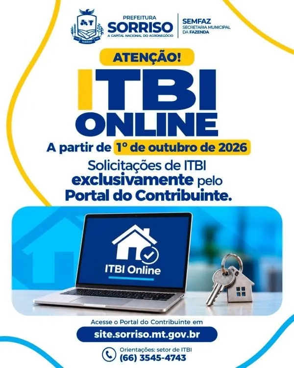 Prefeitura de Sorriso moderniza solicitação de ITBI com serviço totalmente online
