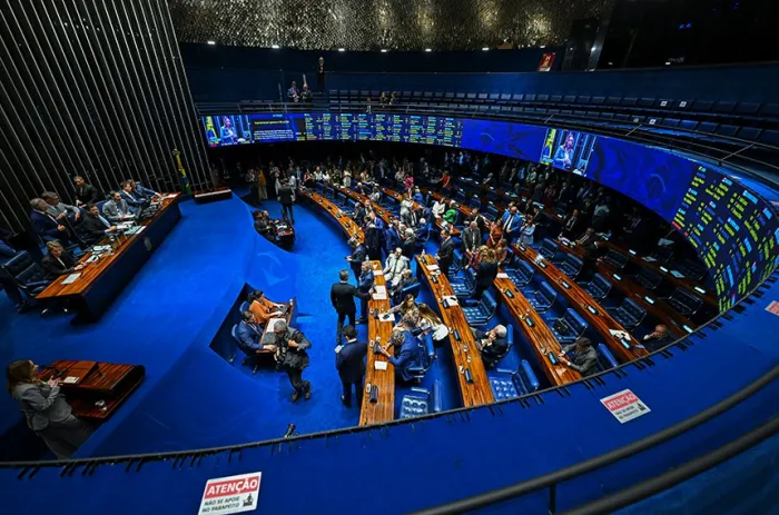 O Plenário do Senado na sessão de 1º de setembro, que aprovou o projeto - Foto: Ton Molina/Agência Senado