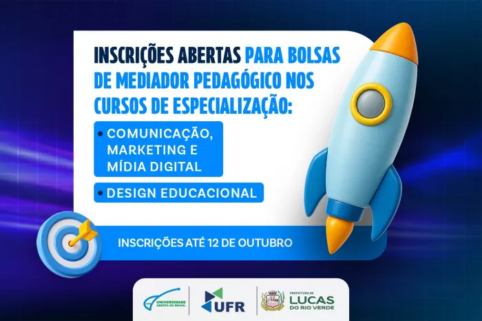 UAB/UFR abrem seleção para mediadores pedagógicos dos cursos de Comunicação, Marketing e Mídia Digital e de Design Educacional