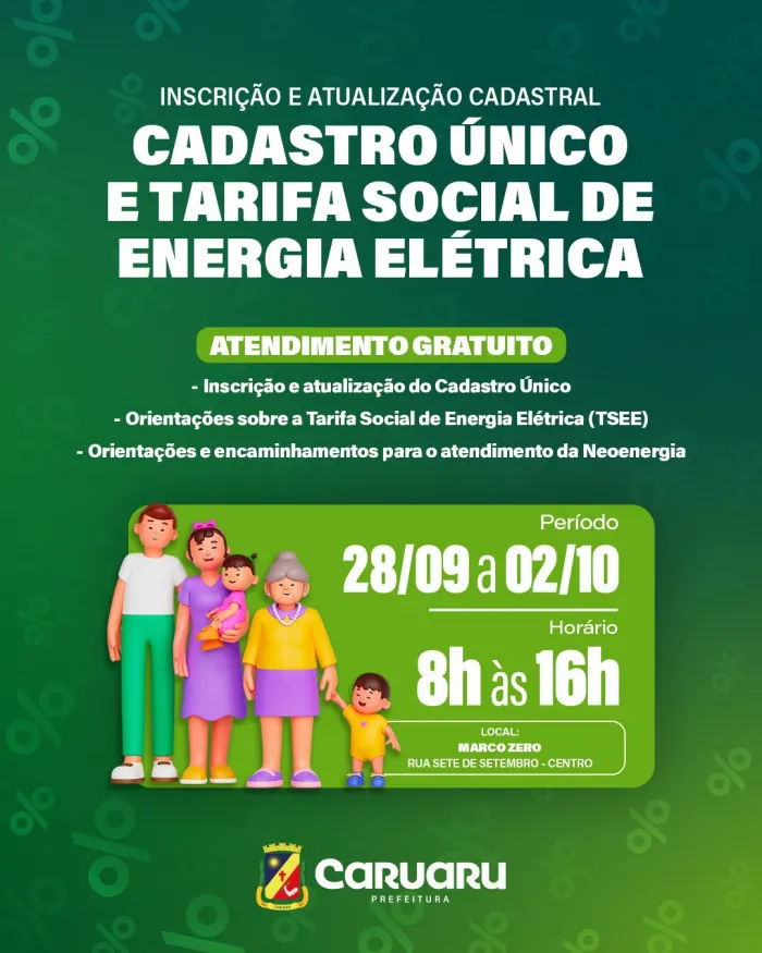 Prefeitura de Caruaru realiza ação conjunta com a Neoenergia para ampliar o acesso ao Cadastro Único e à Tarifa Social
