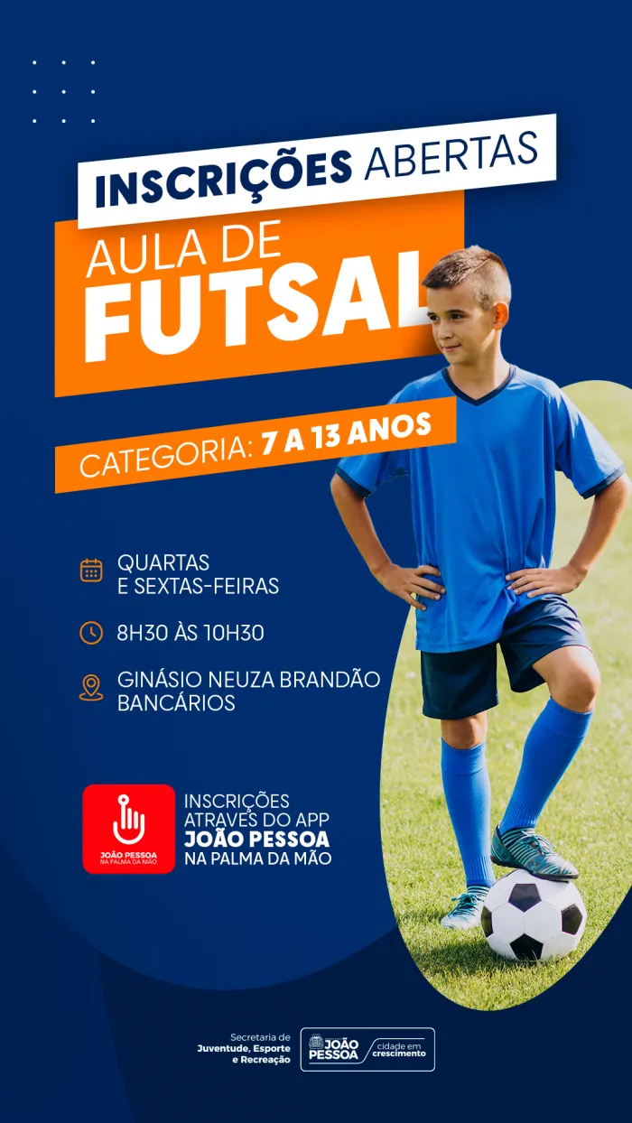 Sejer abre aulas gratuitas de futsal para crianças e adolescentes no Ginásio Neuza Brandão, nos Bancários