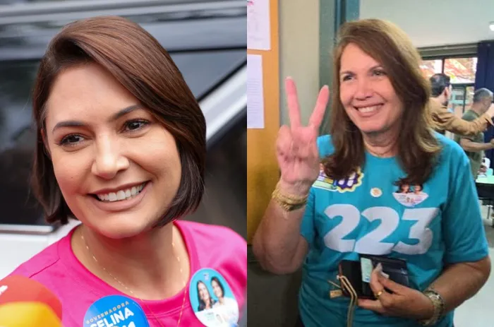 Michelle Bolsonaro e Bia Kicis, do PL: pela 1ª vez uma unidade da Federação elege duas senadoras no mesmo pleito - Foto: Arquivo pessoal