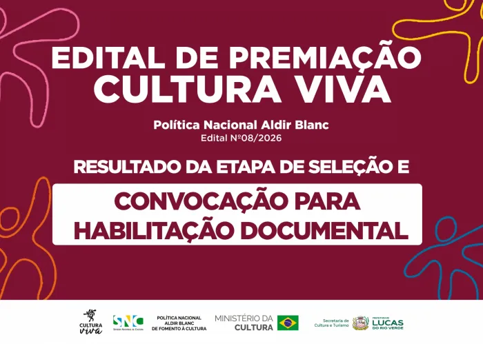 Cultura publica resultado da etapa de seleção do edital de Premiação Cultura Viva e convoca selecionados para a etapa de habilitação documental