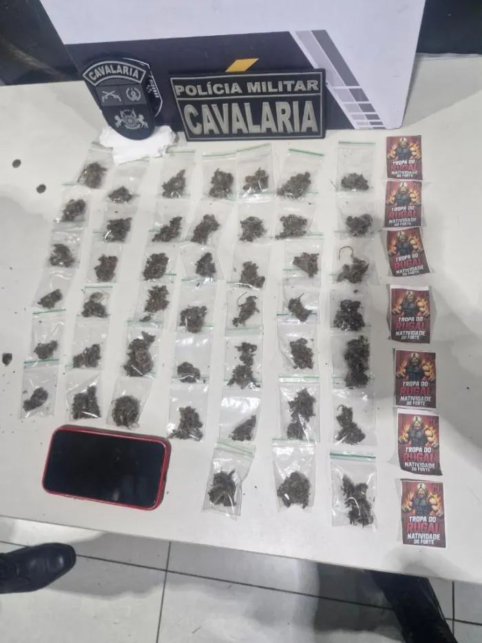 Cavalaria da PM apreende adolescente com diversas porções de maconha após perseguição policial